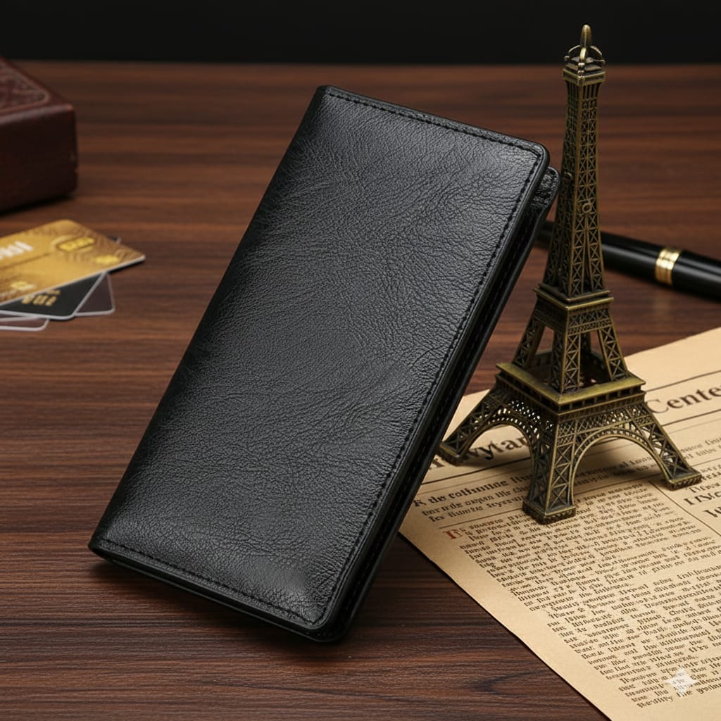 The Personalized Onyx Croc-Grain Bifold